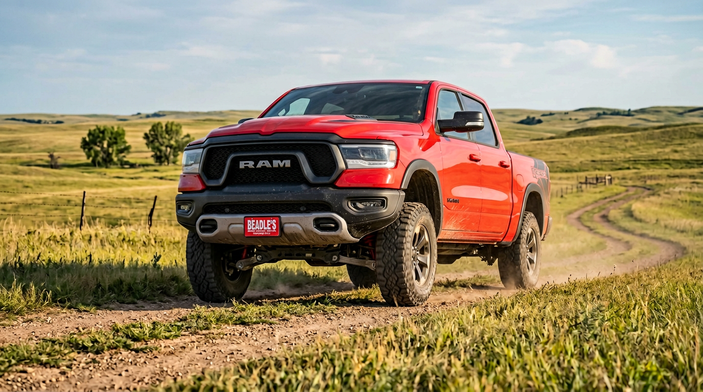 2026 Ram 1500 Rebel on a dirt trail in South Dakota