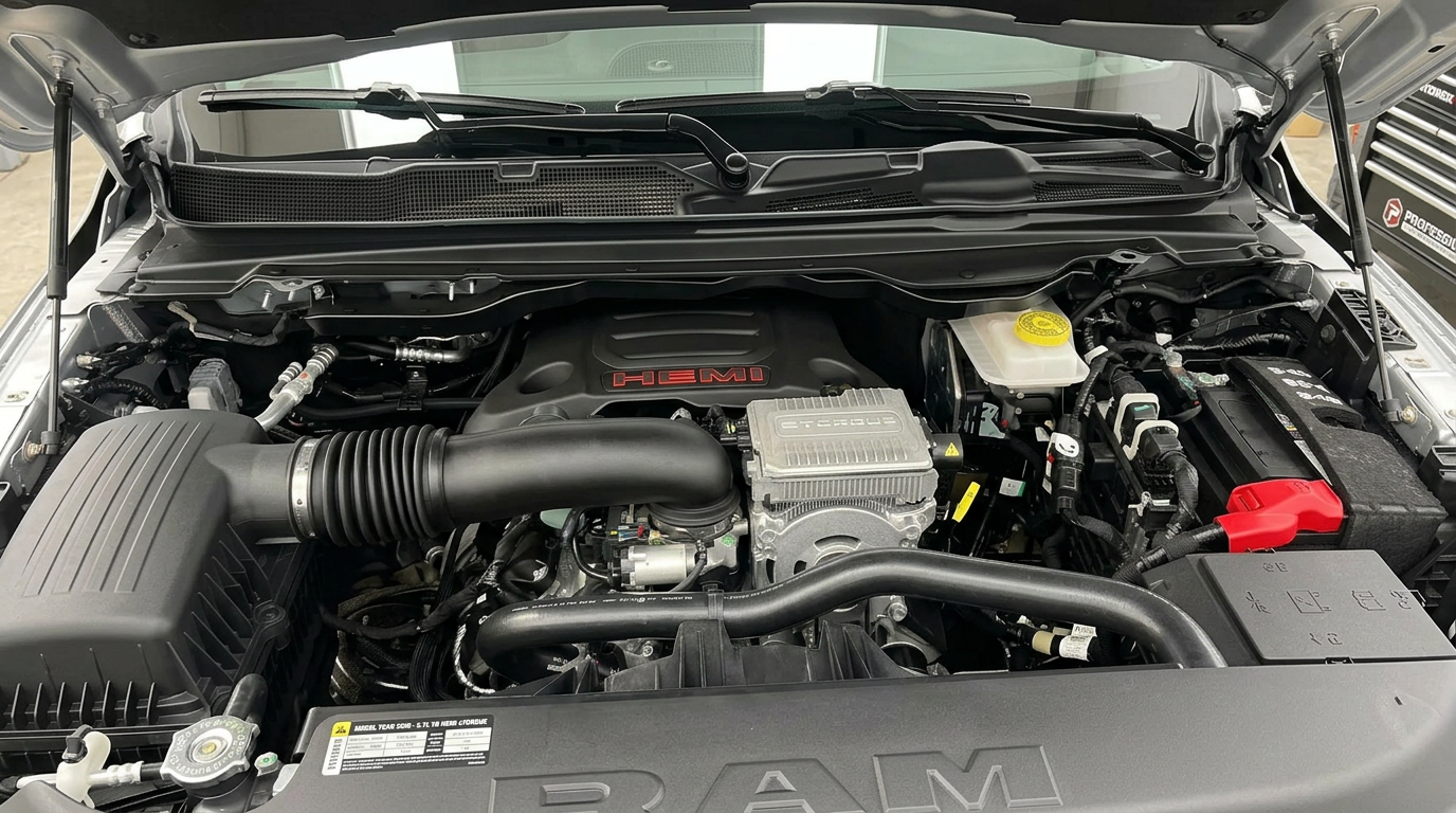 2026 Ram 1500 5.7L HEMI V8 engine bay