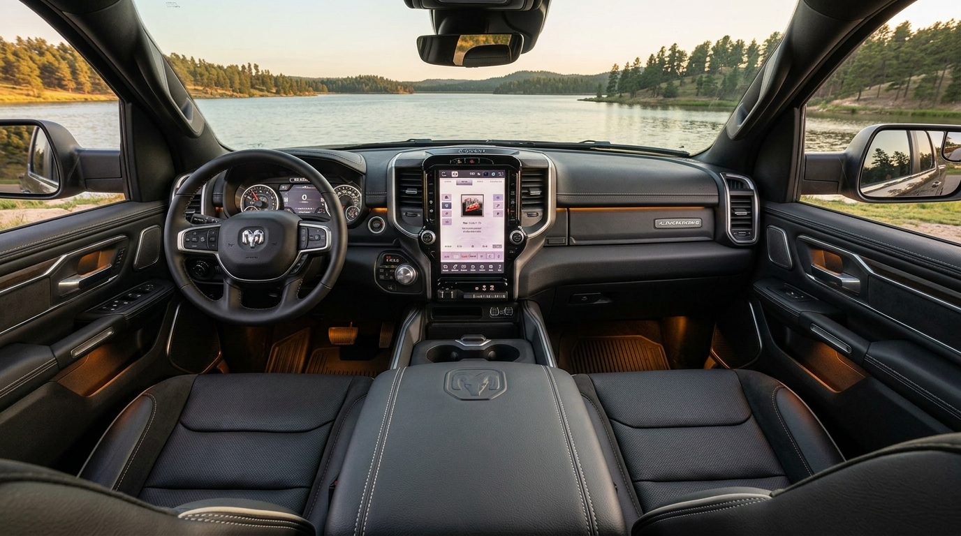 2026 Ram 1500 interior with 14.4-inch Uconnect touchscreen