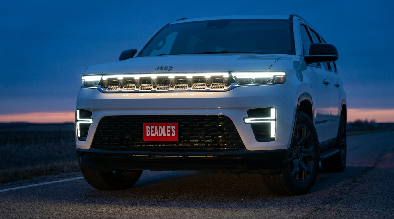 2026 Jeep Grand Wagoneer L grille at twilight Bowdle