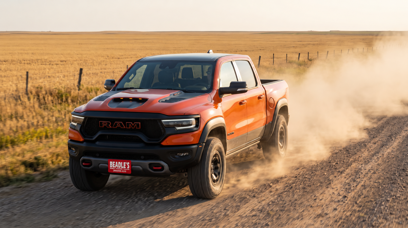 2027 Ram 1500 RHO with TRX SRT package on a gravel road in SD