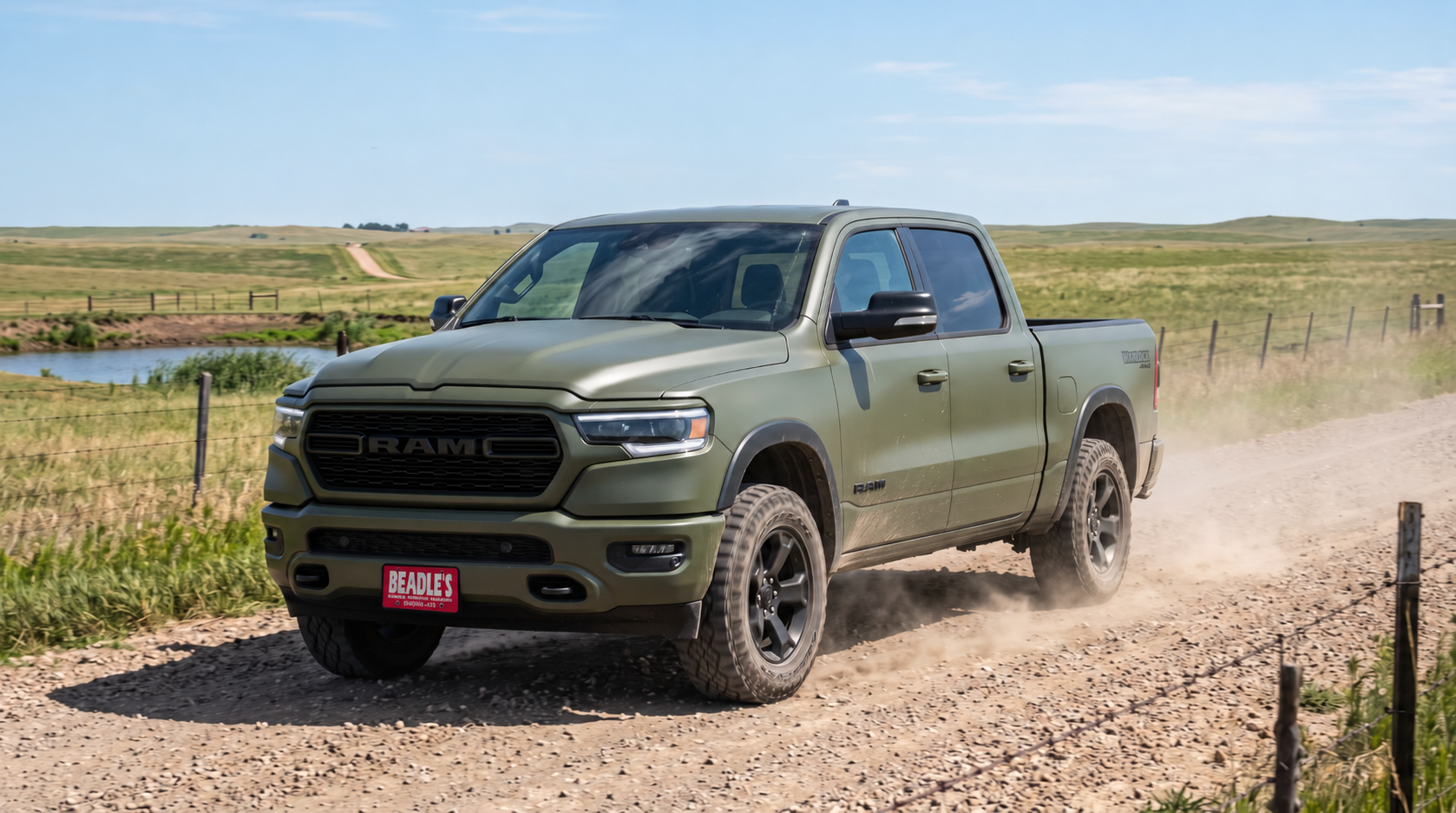 2027 Ram 1500 Warlock Crew Cab 4x4 on gravel near Bowdle